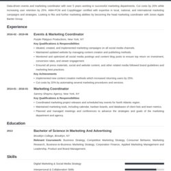 Out Of This World Marketing Resume Objective For Internship Coordinator Influx