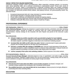 Worthy Customizing You To Your Market Marketing Resume Objective Manager Examples Internet Sample Success