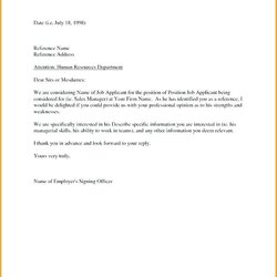 Exceptional Letters Of Recommendation Examples Employment Cover Resume Letter Template Reference