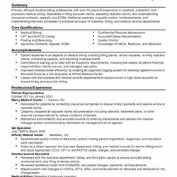 Medical Resume Examples New Professional Billing Templates Sample Example Job Coding Coder Summary Template