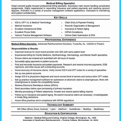 Sterling Medical Resume Examples Awesome Exciting Billing Specialist Coder Coding