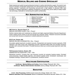 Cool Resume Template Medical Coding Certified Coder