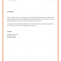 Resignation Letter Templates To Write Professional Word Template For Page