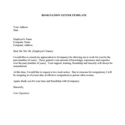 Wizard Resignation Letter Template Of Voluntary Employer Polite Doc