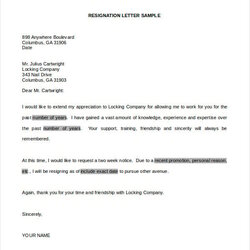 The Highest Quality Microsoft Word Resignation Letter Template Professional Doc