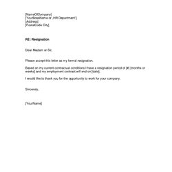 Fantastic Resignation Letter Template Sample Letters Templates Formal Notice Example Email Quitting Format