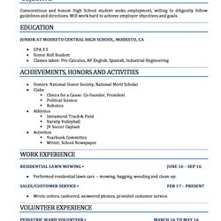 Excellent High School Resume Templates For Students And Teens Template Select