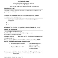 Fantastic College Student Resume Templates Format Template