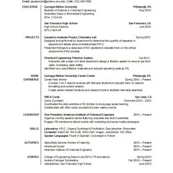 Exceptional High School Student Resume Template For College
