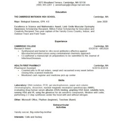 Perfect College Student Resume Template Word Download