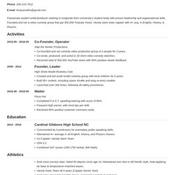 Fine High School Resume For College Application Template