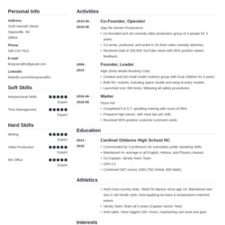 Smashing College Resume Template For High School Students Application Resumes Applications Applicant Simple