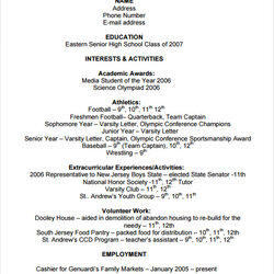 Sublime Free Sample College Resume Templates In Ms Word Application Template