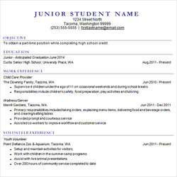 Legit Free Sample College Resume Templates In Ms Word School High Template Students For