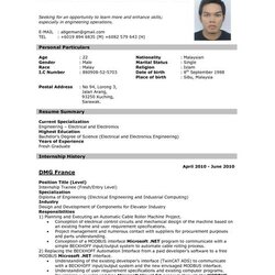 Out Of This World Sample Resume Format For Job Application With Images Example Template Applying Williamson