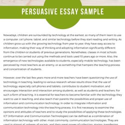 Persuasive Essay Sample