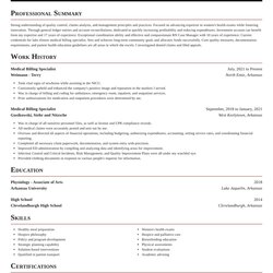 Very Good Medical Billing Specialist Resumes Rocket Resume Exquisite Template