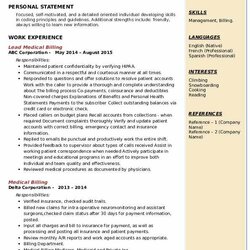 Brilliant Medical Resume Format Assistant Back Office Analyst Billing Samples Lead