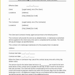 Free Landscape Maintenance Contract Template Of Printable Lawn Generic Best Agreement