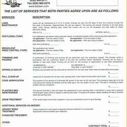 Superior Free Landscape Maintenance Contract Template Of Landscaping Contracts Bid