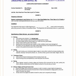 Printable Lawn Care Contract Template