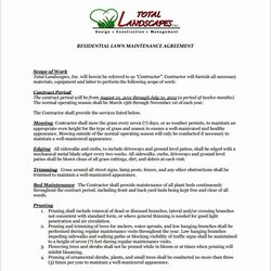 The Highest Quality Unique Commercial Landscape Maintenance Contract Template In Contracts Mowing