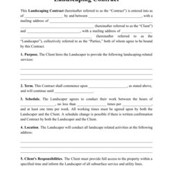 Supreme Landscaping Contract Template Free Printable Templates Big