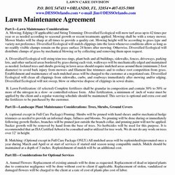 Landscape Maintenance Contract Template Luxury Lawn Agreement Care Proposal