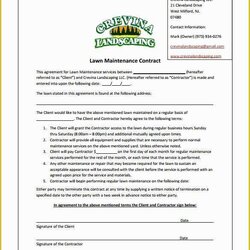 Swell Free Landscape Maintenance Contract Template Of Lawn Service Care Templates Proposal Word Agreement