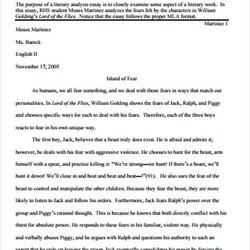 Matchless Free Literary Essay Samples In Ms Word Sample Analysis Essays