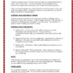 Cool The Literary Analysis Essay Worksheet By Writing Structure Advanced