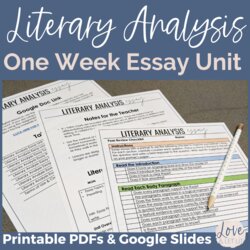 Spiffing Literary Analysis Essay Pack For Any Book Print Google Versions Unit Cover