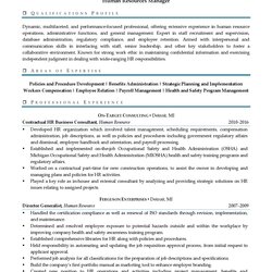 Excellent Human Resources Manager Resume Example Best Templates Generalist Examples Page