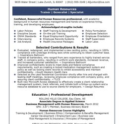 Worthy Sample Human Resources Resume Resumes Resource Template Insurance Examples Letter Renewal Format Job
