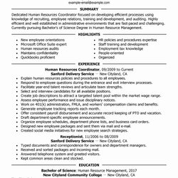 Peerless Human Resources Manager Resume In Examples Sample