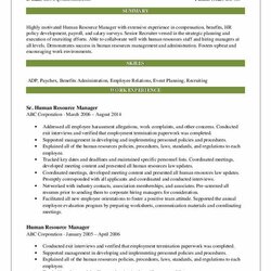 Superior Human Resources Manager Resume Template Resource