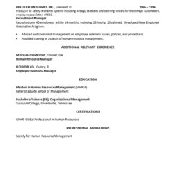 Human Resources Manager Resume Example Service Hr Sample Resource
