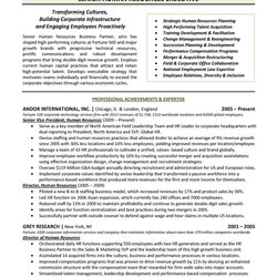 Sublime Best Hr Resume Templates For Freshers Experienced Executive Human Resources Sample Examples Template