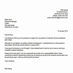 The Highest Quality Example Of Short Notice Resignation Letter Latest News