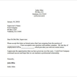 Excellent Resignation Letter Examples Doc Templates Free Sample