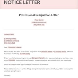 Worthy Resignation Letter Template Professional Two Weeks Notice Sample