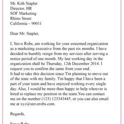 Sublime Sample Resignation Letter With Notice Without Period Months Three Employee Executive For One Month