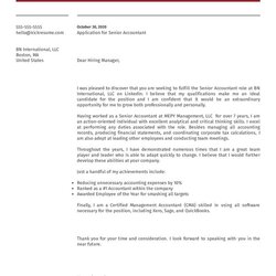 Excellent Cover Letter For Job Application With Red And White Lines On The Successful Accountant Sample