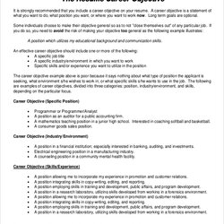 Fine Sample Resume Objectives Quotes Career Objective
