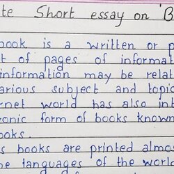 Magnificent Write Short Essay On Books Writing English