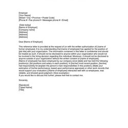 The Highest Quality Letter Of Recommendation Employment Reference Sample Employee Template Former Letters Job