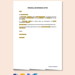 Worthy Personal Job Reference Letter Google Docs Word Outlook Apple Pages
