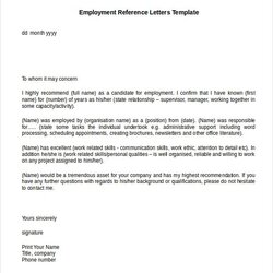 Employment Reference Letters Template Letter Employee Sample Example Job Recommendation Needs Pr Professional
