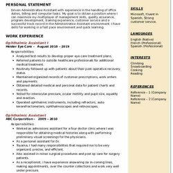 Marvelous Ophthalmic Assistant Resume Samples