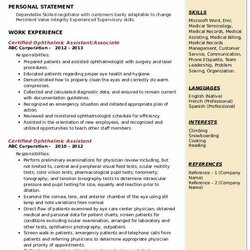 Peerless Certified Ophthalmic Assistant Resume Samples Build
